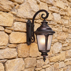 Vintage Outdoor Sconce Black Aluminum Body Waterproof Lamp