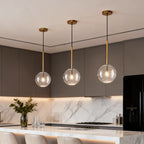 Clear Glass Globe Pendant Light Nordic Iron Ceiling Light