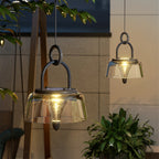 Clear Pendant Lights Solar-Powered LED Handle Hanging Light Fixtures