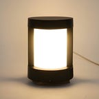 Bollard Landscape Lights Modern Black LED Cylindrical Light