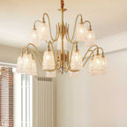 Brass Vintage Chandelier Ornate Classic Glass Ceiling Lights