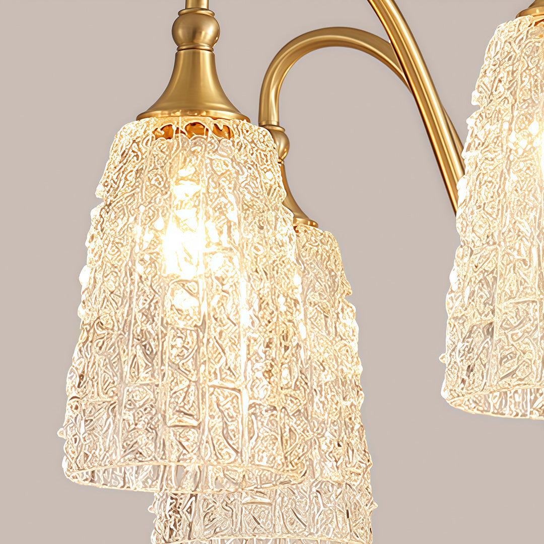 Brass Vintage Chandelier Ornate Classic Glass Ceiling Lights