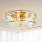 Flush Mount Gold Light Contemporary Elegant Luxury Round Glass Light
