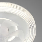 Circular Ceiling Fan with Light White Finish Simple LED Lamp