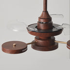 Ceiling Fan with Four Lights French Vintage Iron Art  3-Blade Fan Lamp