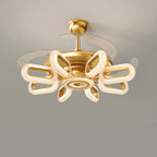 Gold Ceiling Fan with Light LED Iron Brightness Ceiling Fan Lights