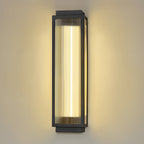 [Open-Box]Rectangular Strip Waterproof LED Black Modern Outdoor Wall Lights