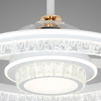 Ceiling Fan with Round Light White Aluminum Body Nordic Luxury Lamp
