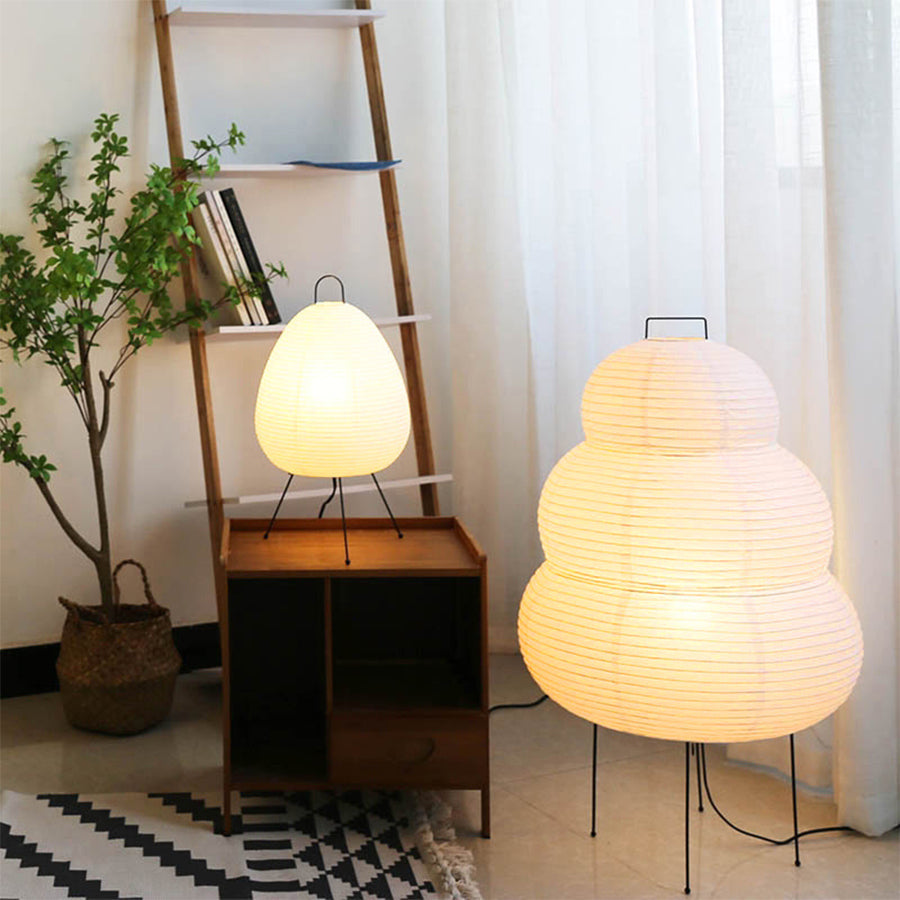 Rice Paper Table Lamps Minimalist Wabi-Sabi Design Light