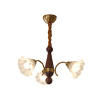 Vintage Glass Chandelier Flower Shades Ceiling Light