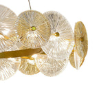 Large Glass Chandelier Silver Iron Frame & Clear Glass Ceiling Light
