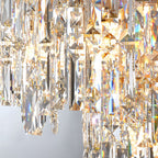 Tiered Glass Chandelier Luxury Modern Gold Waterfall Ceiling Light