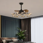 Glam Ceiling Fan with Light Minimalist Luxury Artistic Fan Lamp