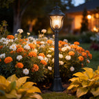 Bollard Post Light Outdoor Garden Glass Shade Aluminum Lamp