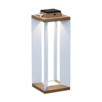 Solar Wooden White Outdoor Lantern Modern Outdoor Multi-Purpose Lights