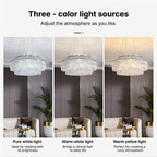 Chandelier with Round Crystals Minimalist Adjustable Ceiling Light