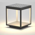 [Open-Box] Modern Open Frame Square LED Solar Pier-Mounted Outdoor Post Light