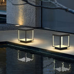 Concrete Pillar Lights Modern Open-Frame Square LED Light