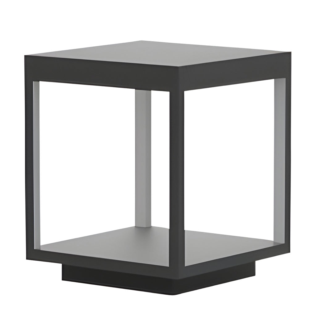 [Open-Box] Modern Open Frame Square LED Solar Pier-Mounted Outdoor Post Light