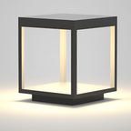 [Open-Box] Modern Open Frame Square LED Solar Pier-Mounted Outdoor Post Light