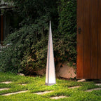 Stainless Steel Waterproof Geometric Floor Lamp with Pyramid Design