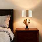 Vintage Metal Fabric Shade Table Lamp