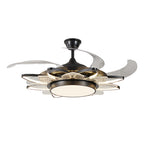 Black Modern Ceiling Fan with Light Minimalist Style Iron Body Light