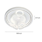Contemporary Ceiling Fans with Light White Finish Round Design Lamp