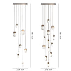 Chandelier for Staircase Full Copper Luxury Crystal Ceiling Light