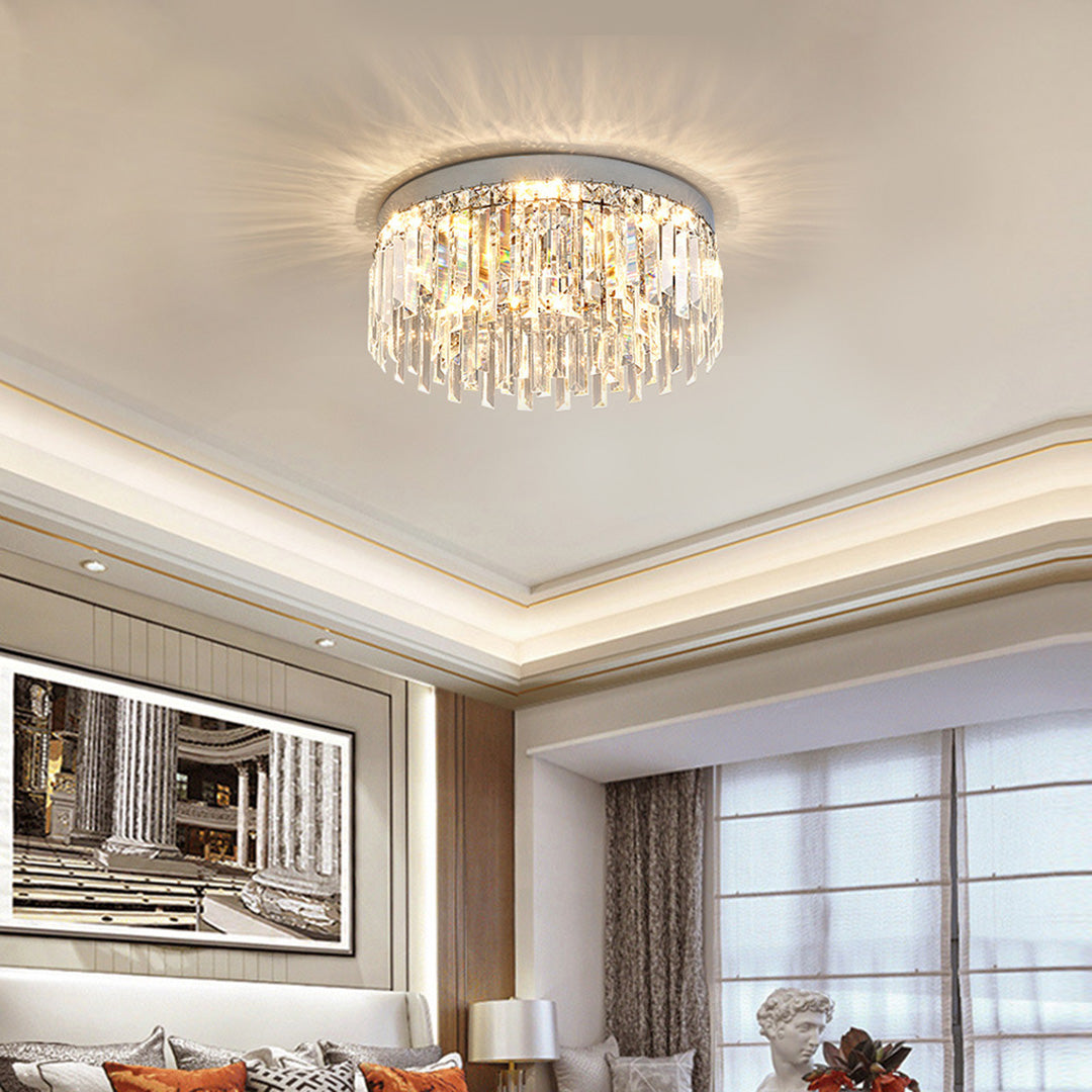 Crystal Flush Mount Ceiling Light Minimalist Round Ceiling Light