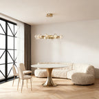 Gold Round Chandelier Featuring a Polished Brass Ring Ceiling Light