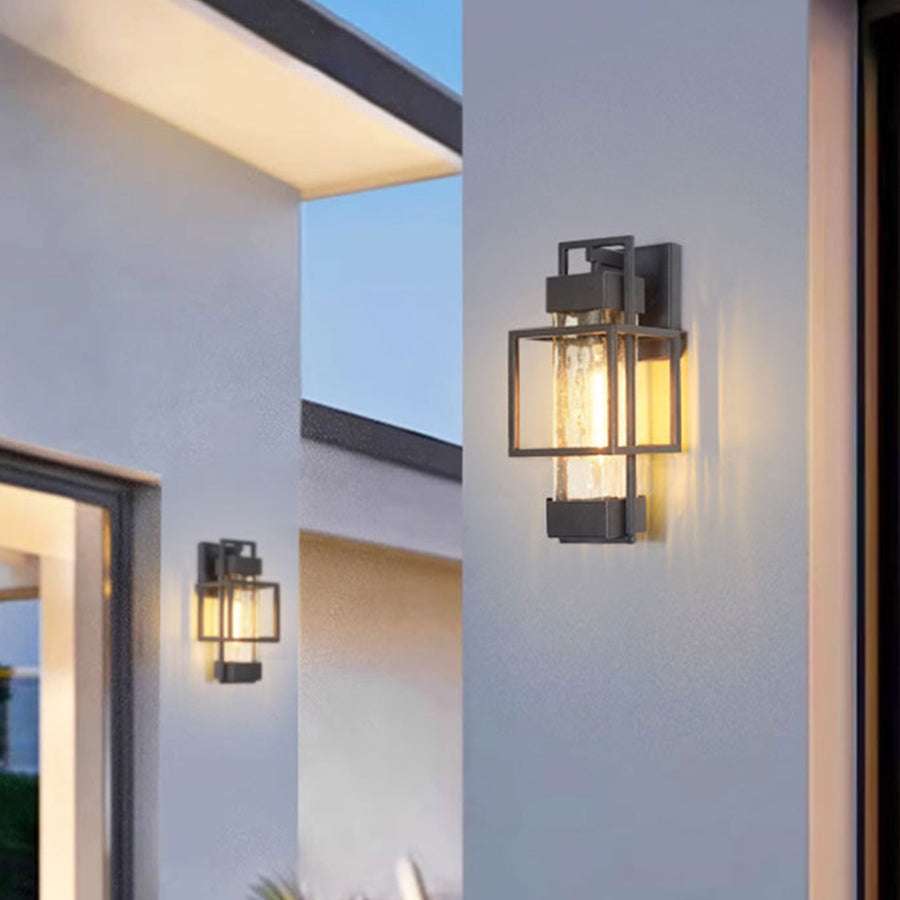 Waterproof Iron Art Black Outdoor Sconces Vintage Style