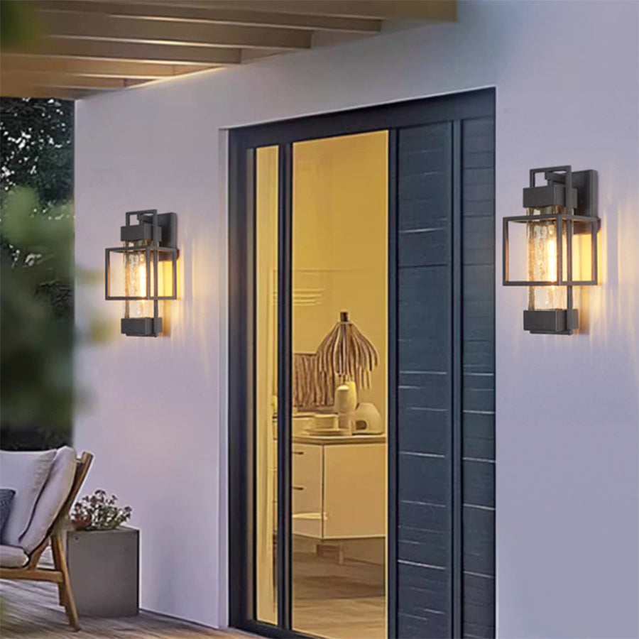 Waterproof Iron Art Black Outdoor Sconces Vintage Style