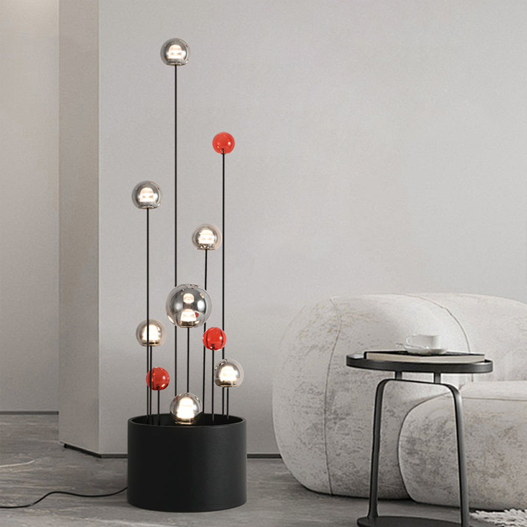Colored Glass Ball Floor Lamp  Nordic Minimalist