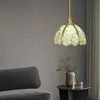 Small Crystal Pendant Light Vintage Full Copper Ceiling Light