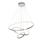 [Open-Box] Contemporary Hanging 3/4-Light Tiered Ring Chandelier - Chrome