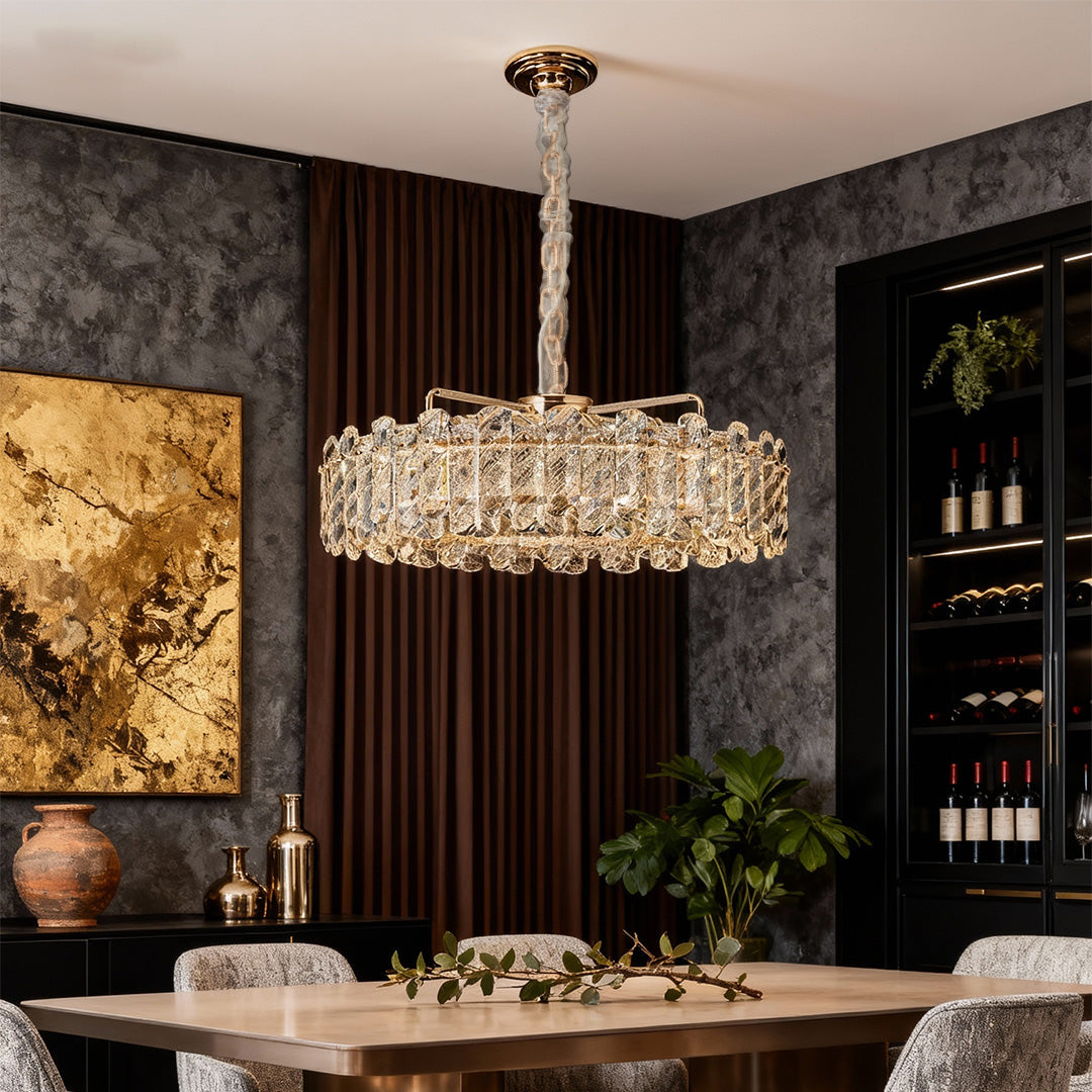Nordic Chandelier Luxury Carbon Steel Crystal Ceiling Light