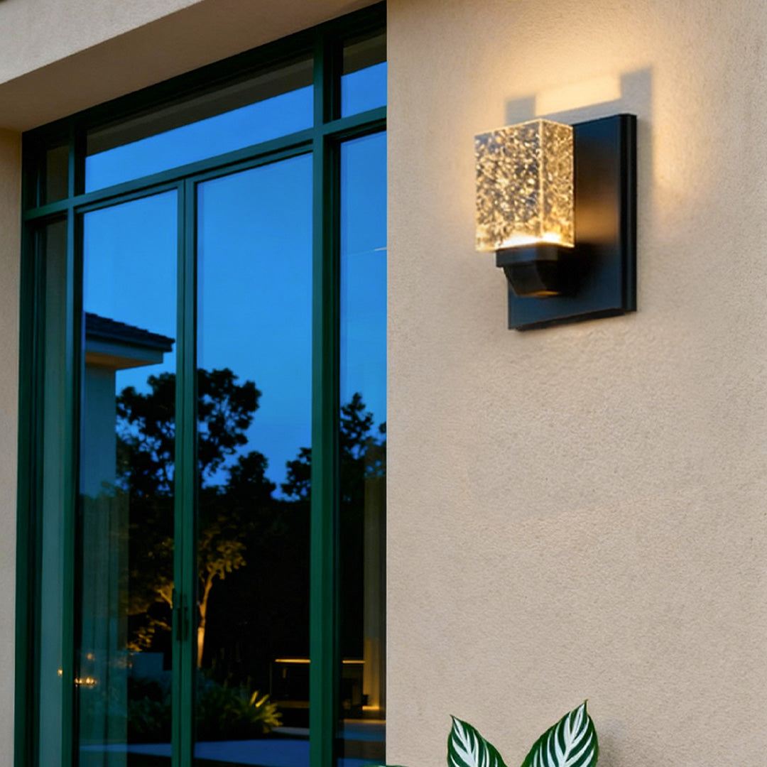 Crystal Wall Sconce Light Fixture Outdoor Waterproof Lamp