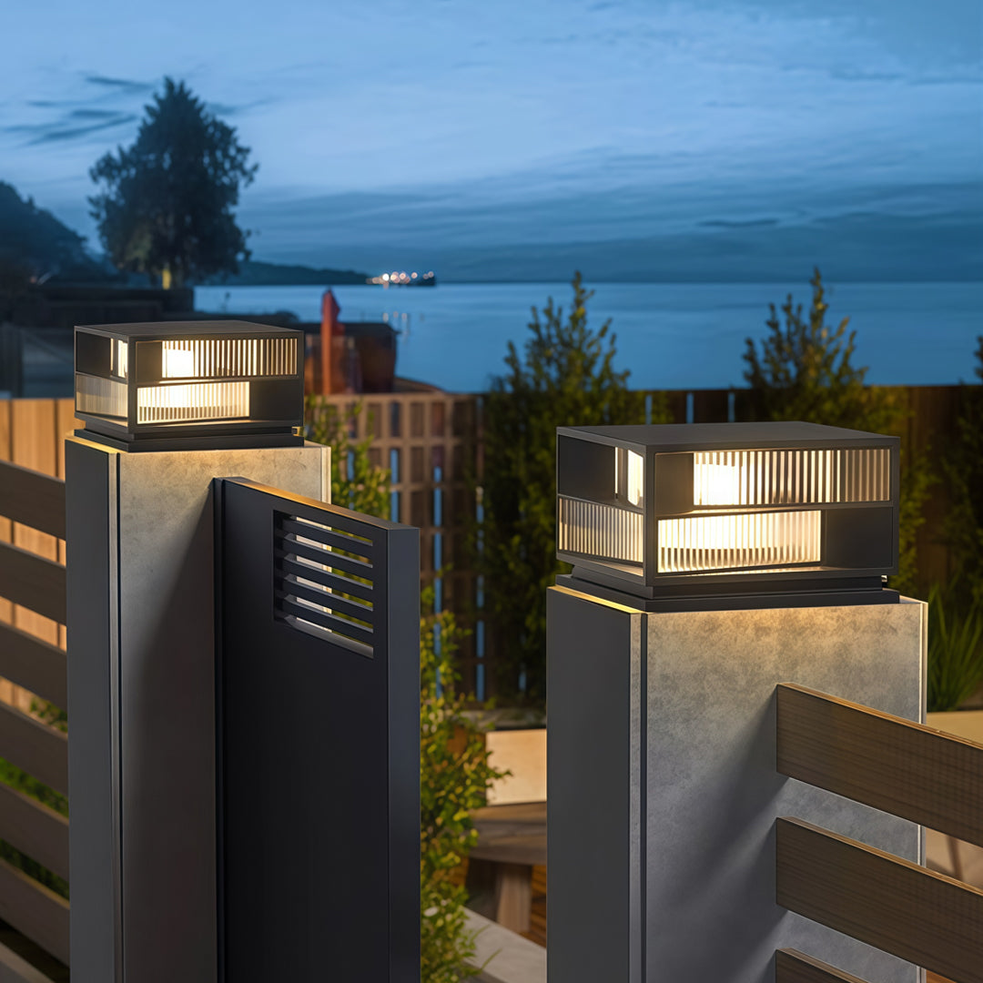 Black Waterproof LED Outdoor Pillar Light