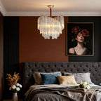 Vintage Crystal Chandeliers Full Copper Luxury Ceiling Light