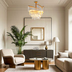 Vintage Crystal Chandeliers Full Copper Luxury Ceiling Light