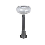 Contemporary Solar Lawn Light Metal Cylinder LED Light with Oval Acrylic Shade