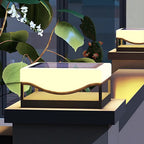 Contemporary Outdoor Pillar Lights Waterproof Solar-Powered