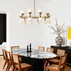 Bubble Glass Chandeliers Stylish Full Copper Nordic Ceiling Light