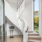 Contemporary Staircase Chandelier Spiral Tube Ceiling Light