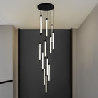 Contemporary Staircase Chandelier Spiral Tube Ceiling Light