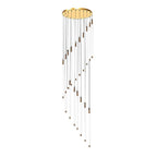 Contemporary Staircase Chandelier Spiral Tube Ceiling Light