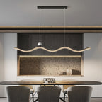 Linear LED Pendant Light Contemporary Wave Shaped Ceiling Light