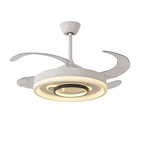 White Ceiling Fans With Light Nordic Transparent Blade Fan Light Fixture