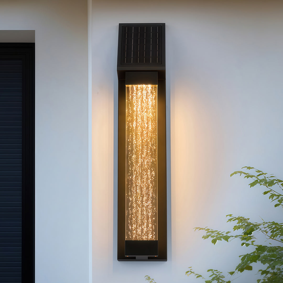 Black Outdoor Lighting Sconce Waterproof Solar Light